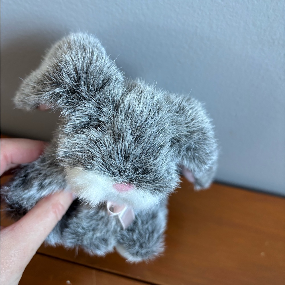 Russ Mini Gray and White Stuffed Bunny 🐰 - Picture 5 of 8